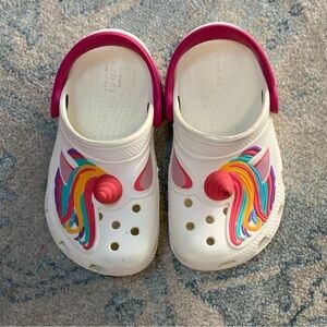 CROCS Kids Unicorn Sandals - White and Pink